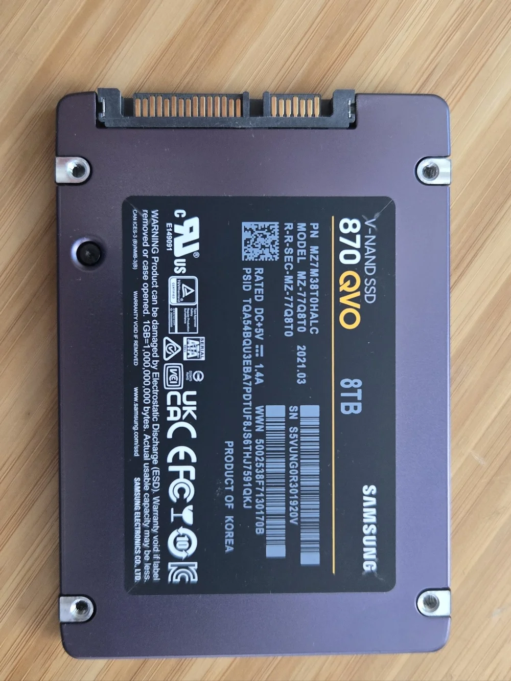 Samsung 870 QVO 8TB (Yes EIGHT 8 TB) Internal SATA III SSD HD